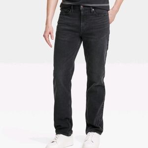 Men's Straight Fit Jeans - Goodfellow & Co Black Denim 38x32
